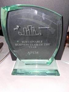 APEM Group • Winners of the PwC Business Post 'Sustainable Business Team of the Year' 
